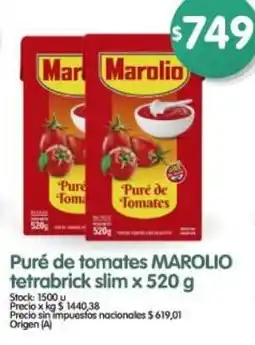 Supermercados Buenos Días Marolio puré de tomates oferta