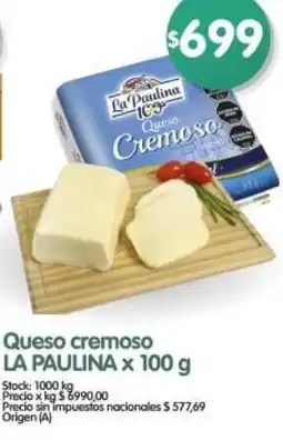 Supermercados Buenos Días La Paulina queso cremoso oferta