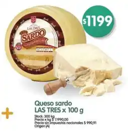 Supermercados Buenos Días Las Tres queso sardo oferta