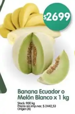 Supermercados Buenos Días Banana Ecuador o Melón Blanco oferta