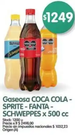Supermercados Buenos Días Coca cola sprite-fanta- schweppes gaseosa oferta