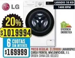 Coto Lg lavarropas carga frontal oferta