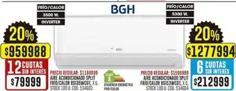 Bgh aire acondicionado split frio/calor