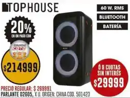 Coto Tophouse parlante oferta