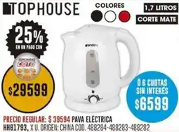 Coto Tophouse pava eléctrica oferta
