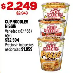 Makro Cup noodles nissin variedad oferta