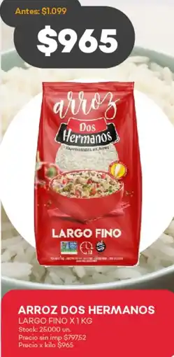 Supermercados Tadicor Dos hermanos arroz largo fino oferta