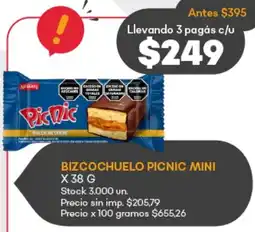 Supermercados Tadicor Picnic mini bizcochuelo oferta