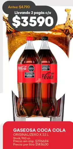 Supermercados Tadicor Coca cola gaseosa original/zero oferta
