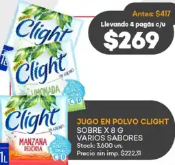 Supermercados Tadicor Clight jugo en polvo sobre oferta