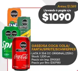 Supermercados Tadicor Coca cola/ fanta/sprite/schweppes gaseosa lata oferta