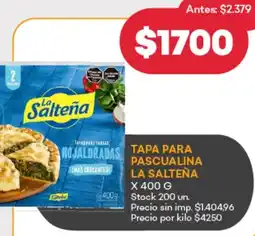 Supermercados Tadicor La salteña tapa para pascualina oferta