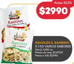 Supermercados Tadicor Ravioles bambino varios sabores oferta