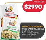 Supermercados Tadicor Ravioles bambino varios sabores oferta