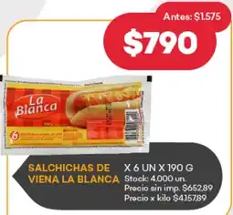 Supermercados Tadicor La blanca salchichas de viena oferta