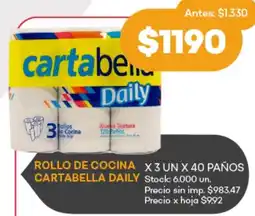 Supermercados Tadicor Rollo de cocina cartabella daily oferta