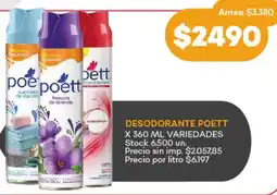 Supermercados Tadicor Poett desodorante variedades oferta