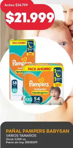 Supermercados Tadicor Pampers pañal babysan varios tamaños oferta