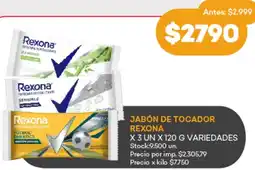 Supermercados Tadicor Rexona jabón de tocador variedades oferta
