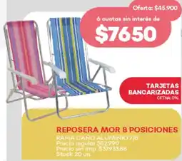 Supermercados Tadicor Reposera mor 8 posiciones oferta