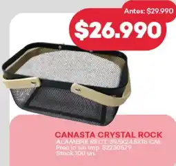 Supermercados Tadicor Canasta crystal rock alambre rect. oferta