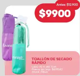 Supermercados Tadicor Toallón de secado rápido liso oferta