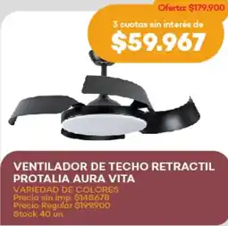 Supermercados Tadicor Ventilador de techo retractil protalia aura vita oferta