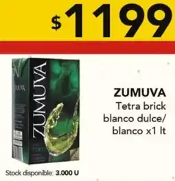 Nini Mayorista Zumuva tetra brick blanco dulce/ blanco oferta