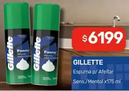 Nini Mayorista Gillette espuma p/afeitar sens./mentol oferta