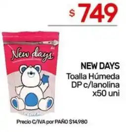 Nini Mayorista New days toalla húmeda dp c/lanolina oferta