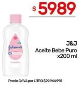 Nini Mayorista J&J aceite bebe puro oferta