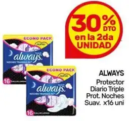Nini Mayorista Always protector diario triple prot. noches suav. oferta