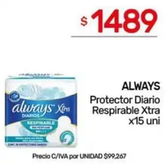 Nini Mayorista Always protector diario respirable xtra oferta