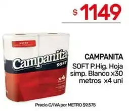 Nini Mayorista Campanita soft p.hig. hoja simp. blanco oferta