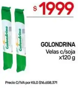 Nini Mayorista Golondrina velas c/soja oferta