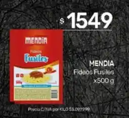Nini Mayorista Mendia fideos fusiles oferta