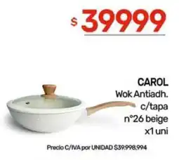 Nini Mayorista Carol wok antiadh. con CAROL Wok Antiadh. c/tapa n°26 beige oferta