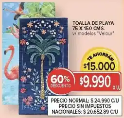 Carrefour Velour toalla de playa oferta
