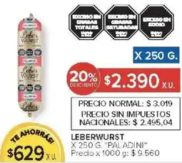 Carrefour Paladini leberwurst oferta