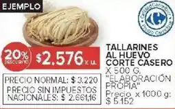 Carrefour Elaboración propia tallarines al huevo corte casero oferta