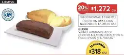 Carrefour Budin vainilla/marmolado/ chocolate/con chips oferta