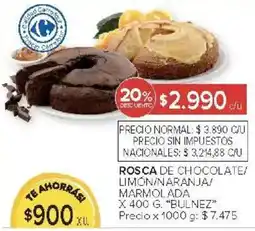Carrefour Bulnez rosca de chocolate/ limon/naranja/ marmolada oferta