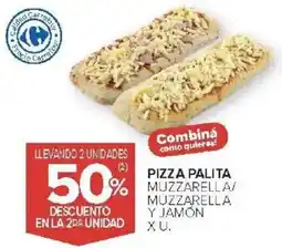 Carrefour Pizza palita muzzarella/ muzzarella y jamón oferta