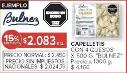 Carrefour Bulnez capelletis con 4 quesos oferta
