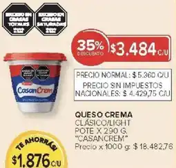 Carrefour Casancrem queso crema clásico/light pote oferta