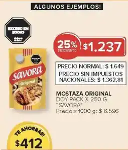 Carrefour Savora mostaza original doy pack oferta