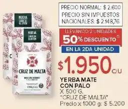 Carrefour Cruz de malta yerba mate con palo oferta