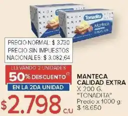 Carrefour Tonadita manteca calidad extra oferta