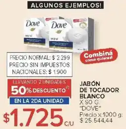 Carrefour Dove jabón de tocador blanco oferta