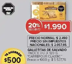 Carrefour Carrefour classic galletitas de salvado pack oferta